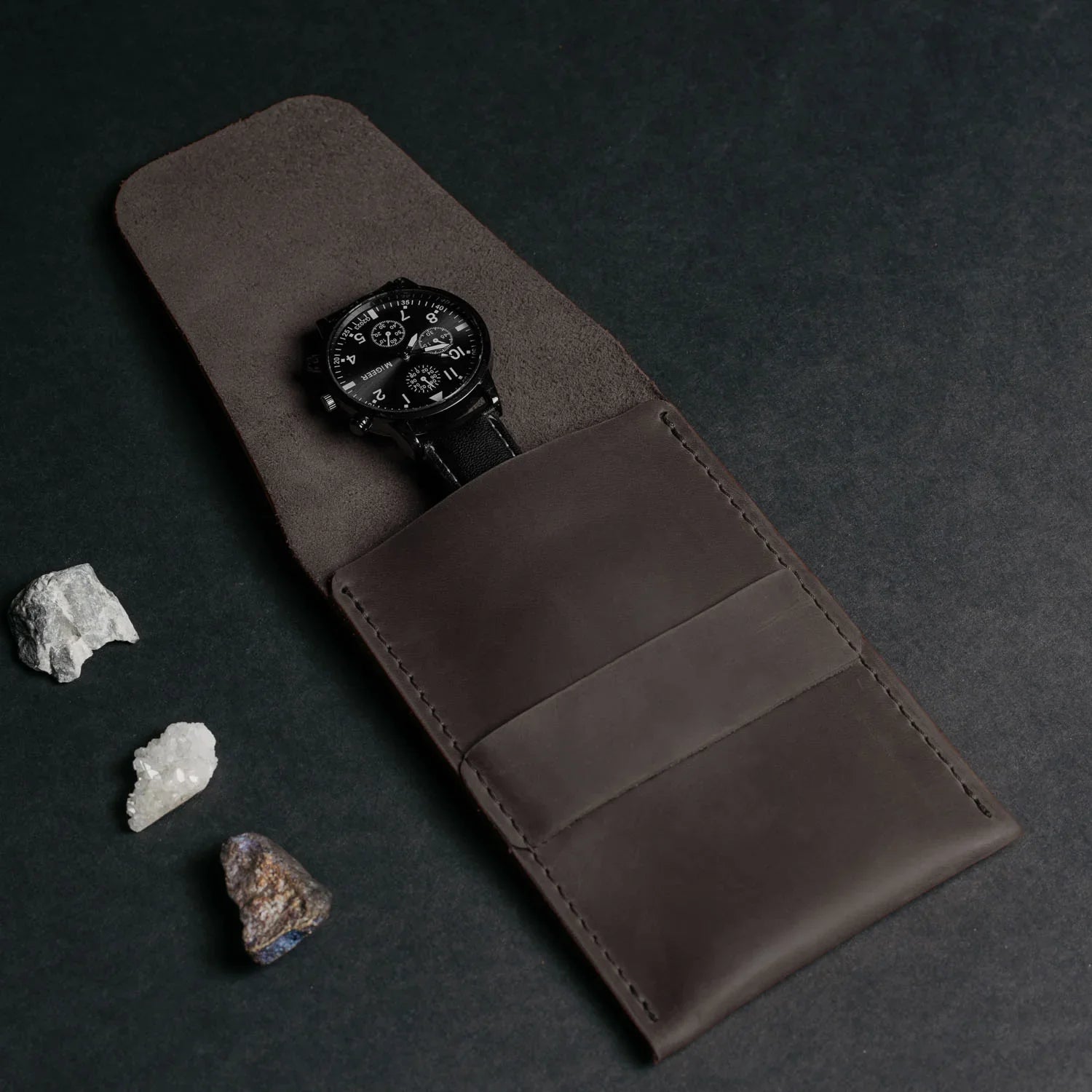 Leather Watch Travel Pouch – Distressed Finish | Sentinel
