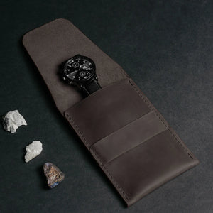 Leather Watch Travel Pouch – Distressed Finish | Sentinel
