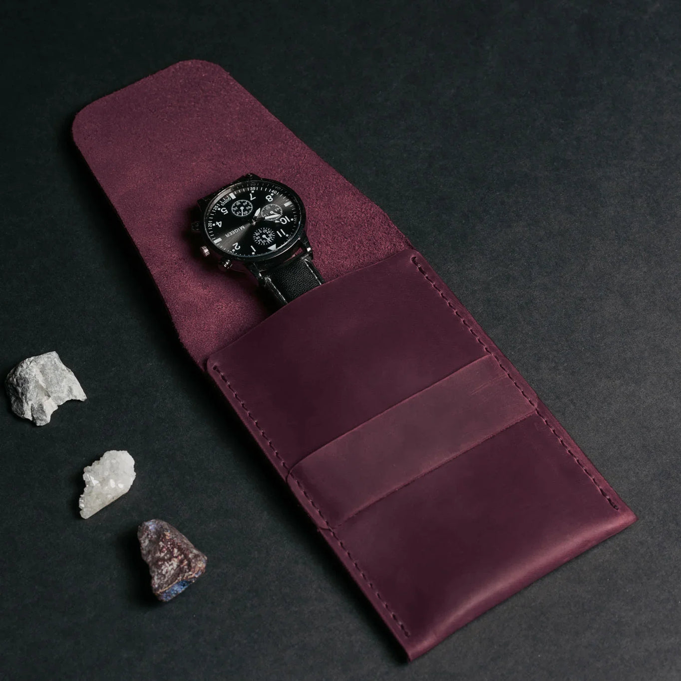 Leather Watch Travel Pouch – Distressed Finish | Sentinel