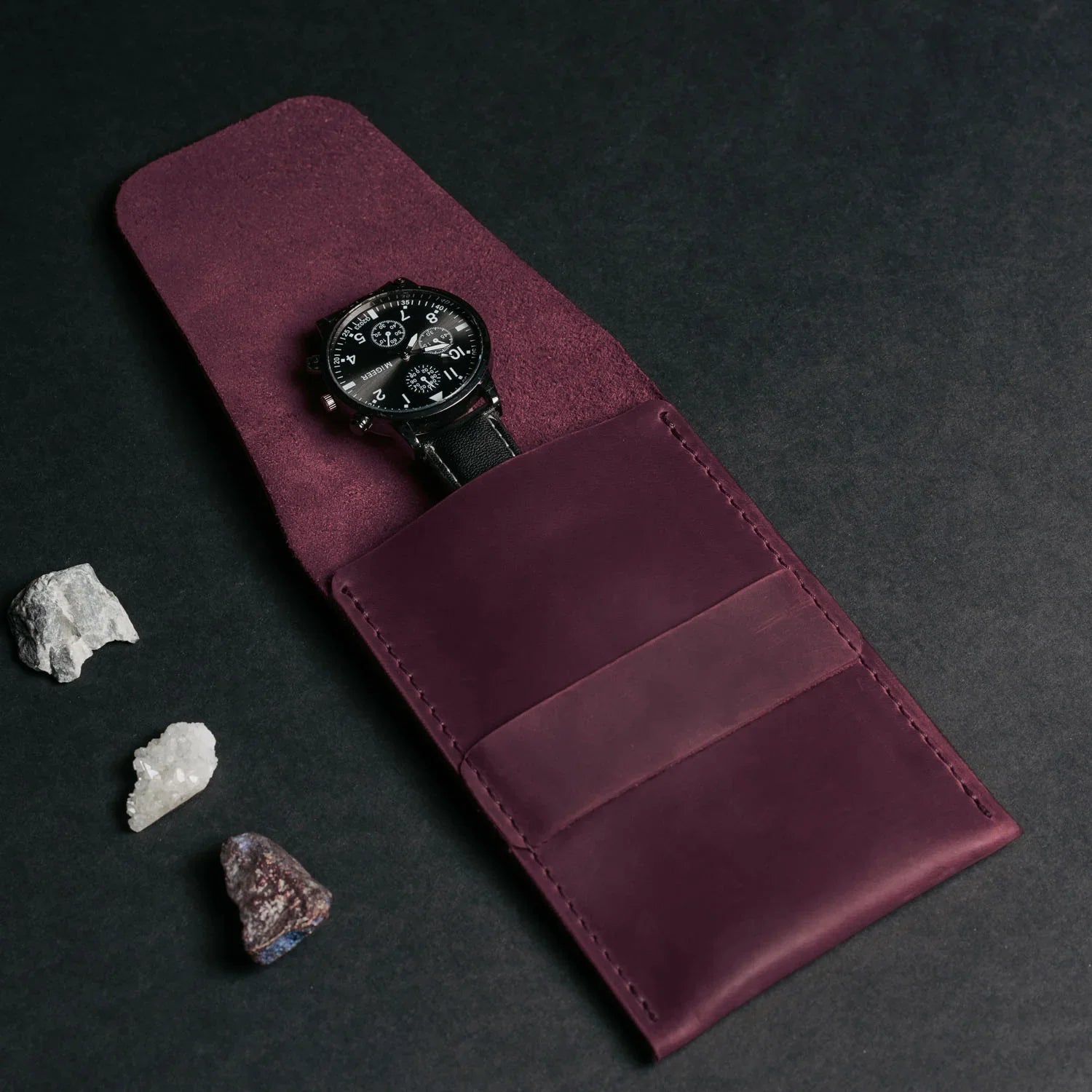 Leather Watch Travel Pouch – Distressed Finish | Sentinel