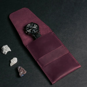 Leather Watch Travel Pouch – Distressed Finish | Sentinel