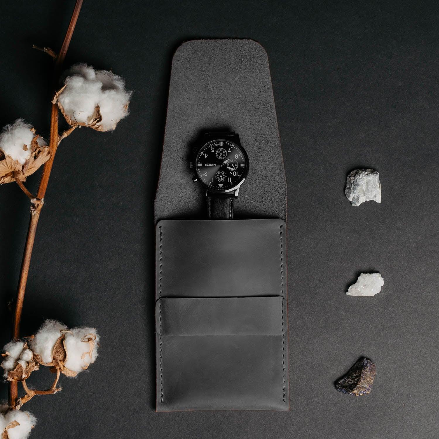 Leather Watch Travel Pouch – Distressed Finish | Sentinel