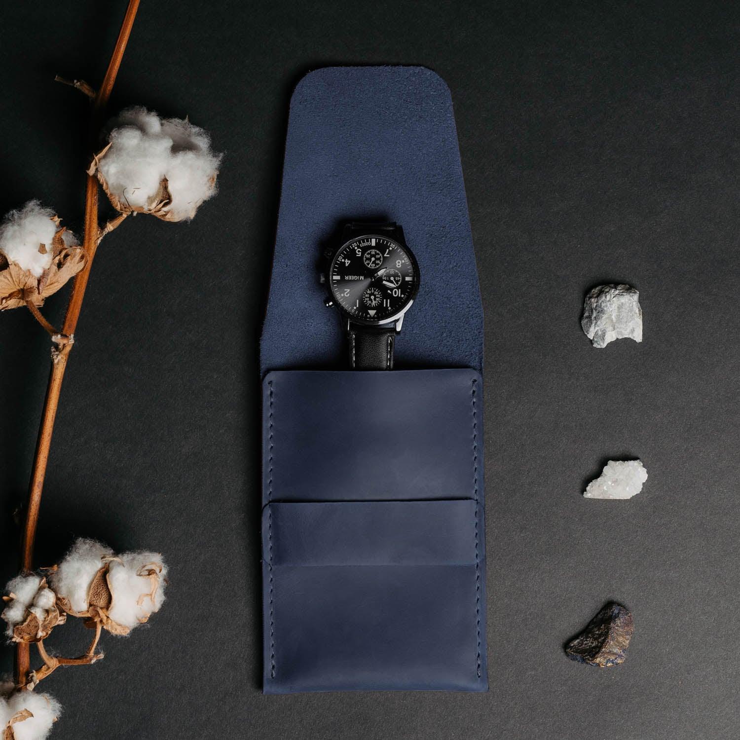 Leather Watch Travel Pouch – Distressed Finish | Sentinel