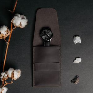 Leather Watch Travel Pouch – Distressed Finish | Sentinel