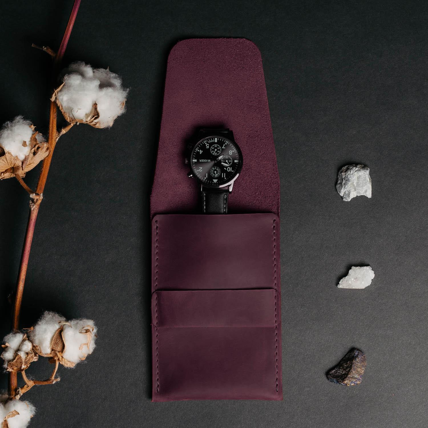 Leather Watch Travel Pouch – Distressed Finish | Sentinel