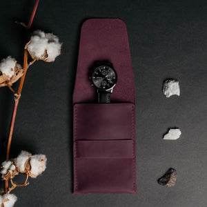 Leather Watch Travel Pouch – Distressed Finish | Sentinel