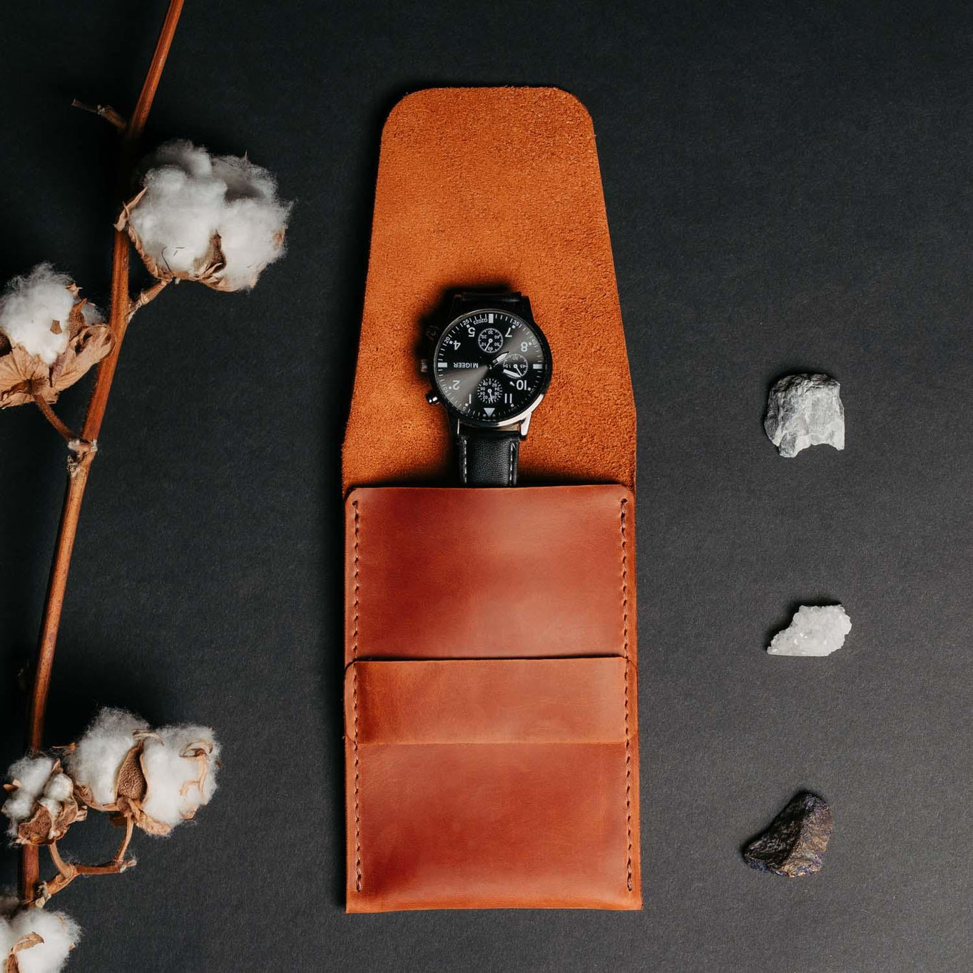 Leather Watch Travel Pouch – Distressed Finish | Sentinel