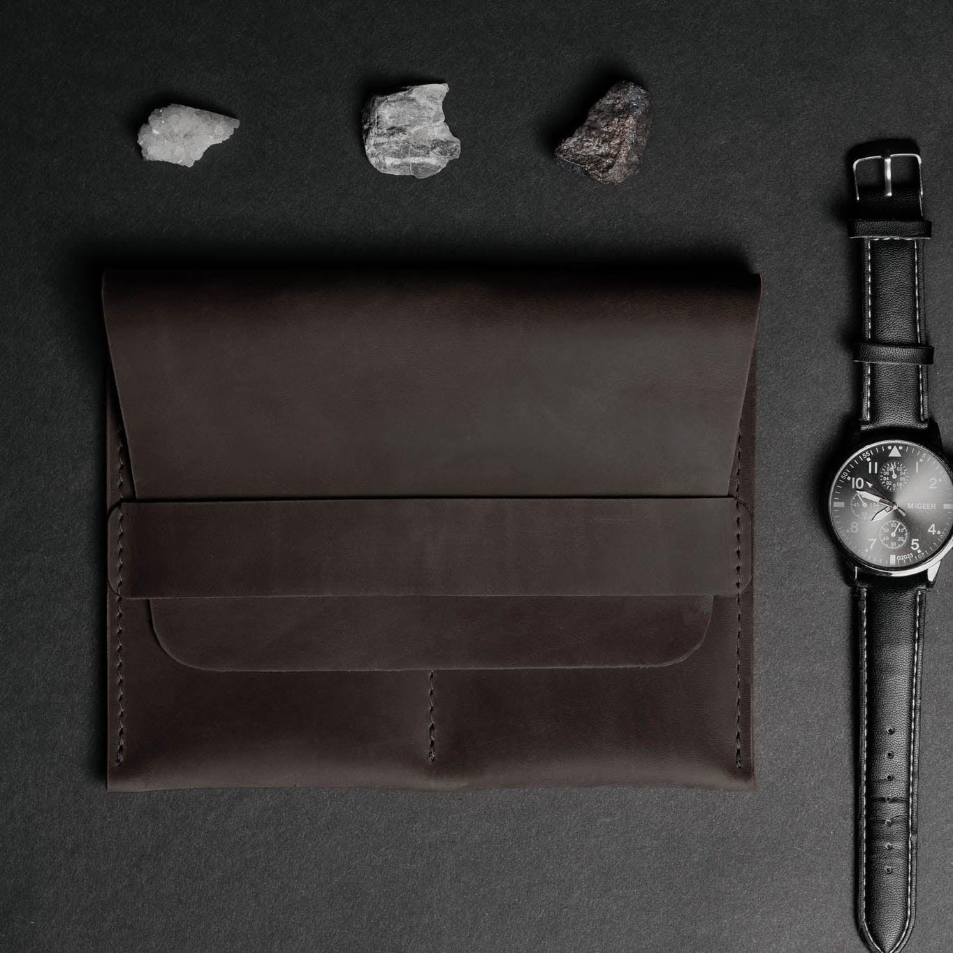 Leather Watch Travel Pouch – Distressed Finish | Sentinel