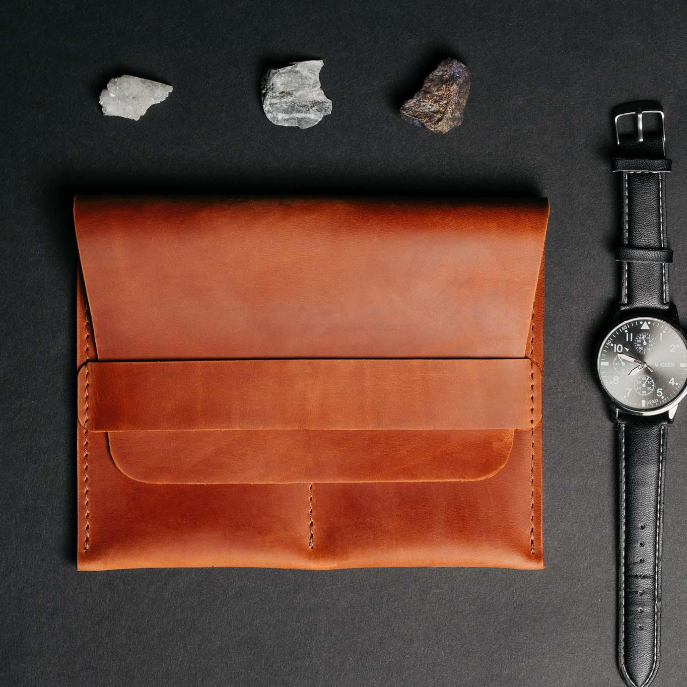 Leather Watch Travel Pouch – Distressed Finish | Sentinel