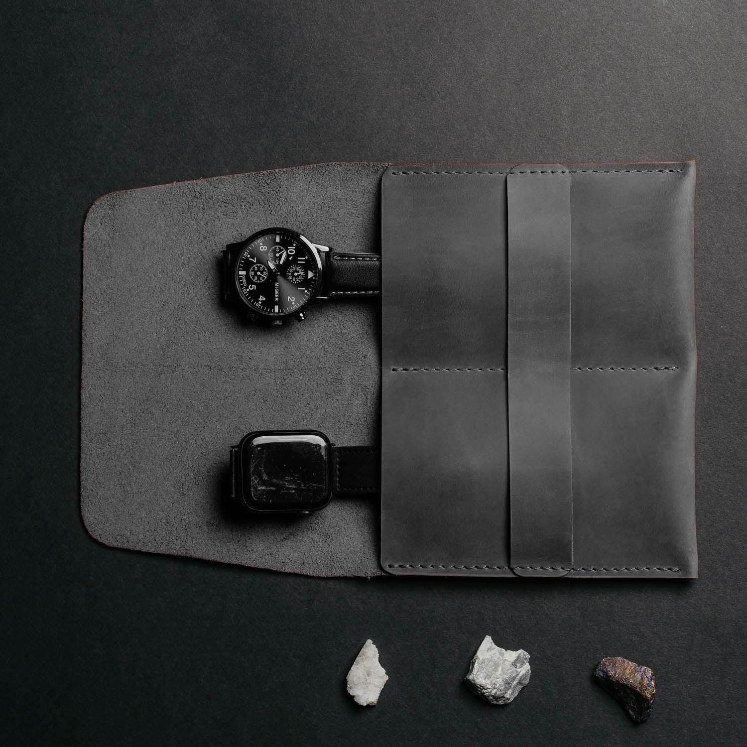 Leather Watch Travel Pouch – Distressed Finish | Sentinel