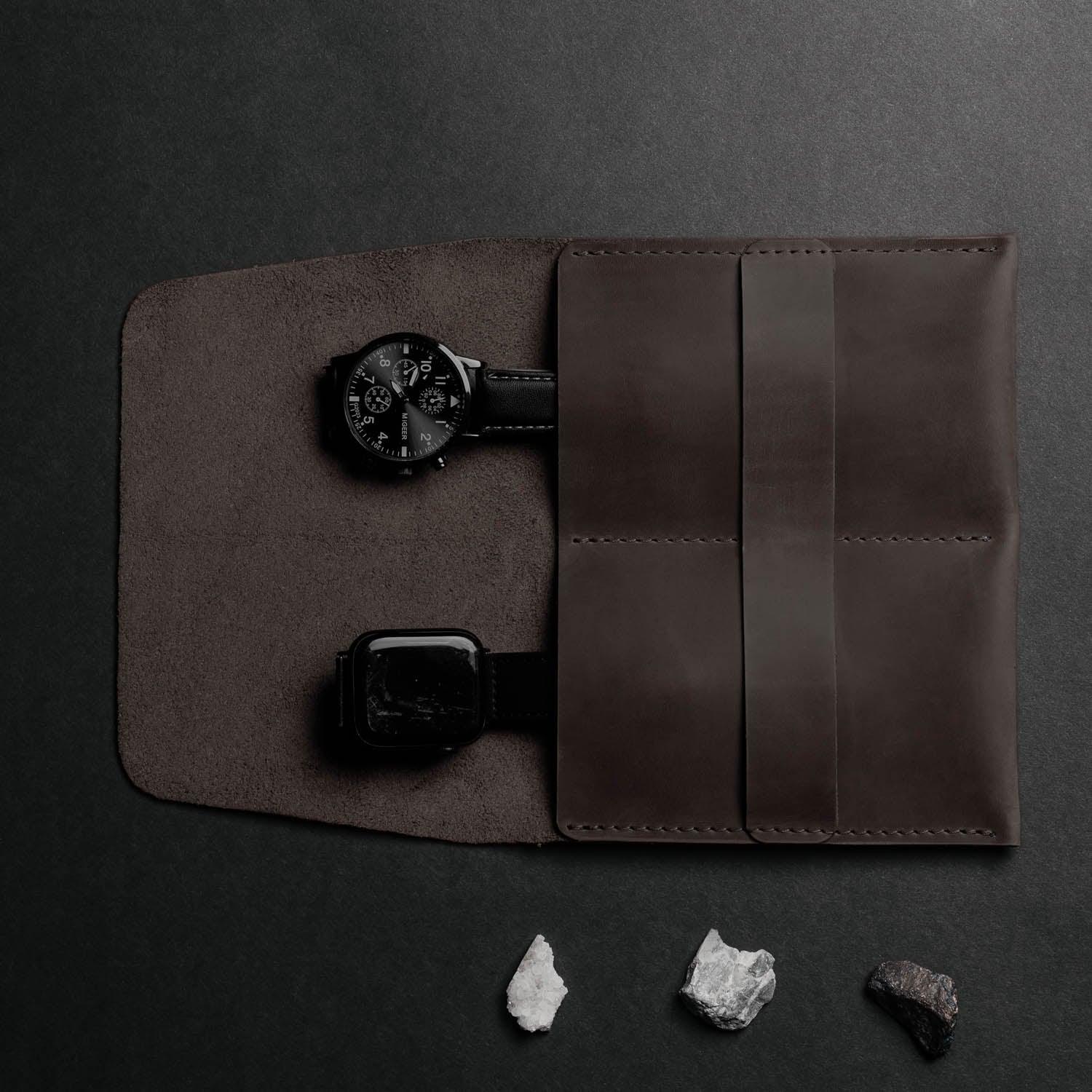 Leather Watch Travel Pouch – Distressed Finish | Sentinel