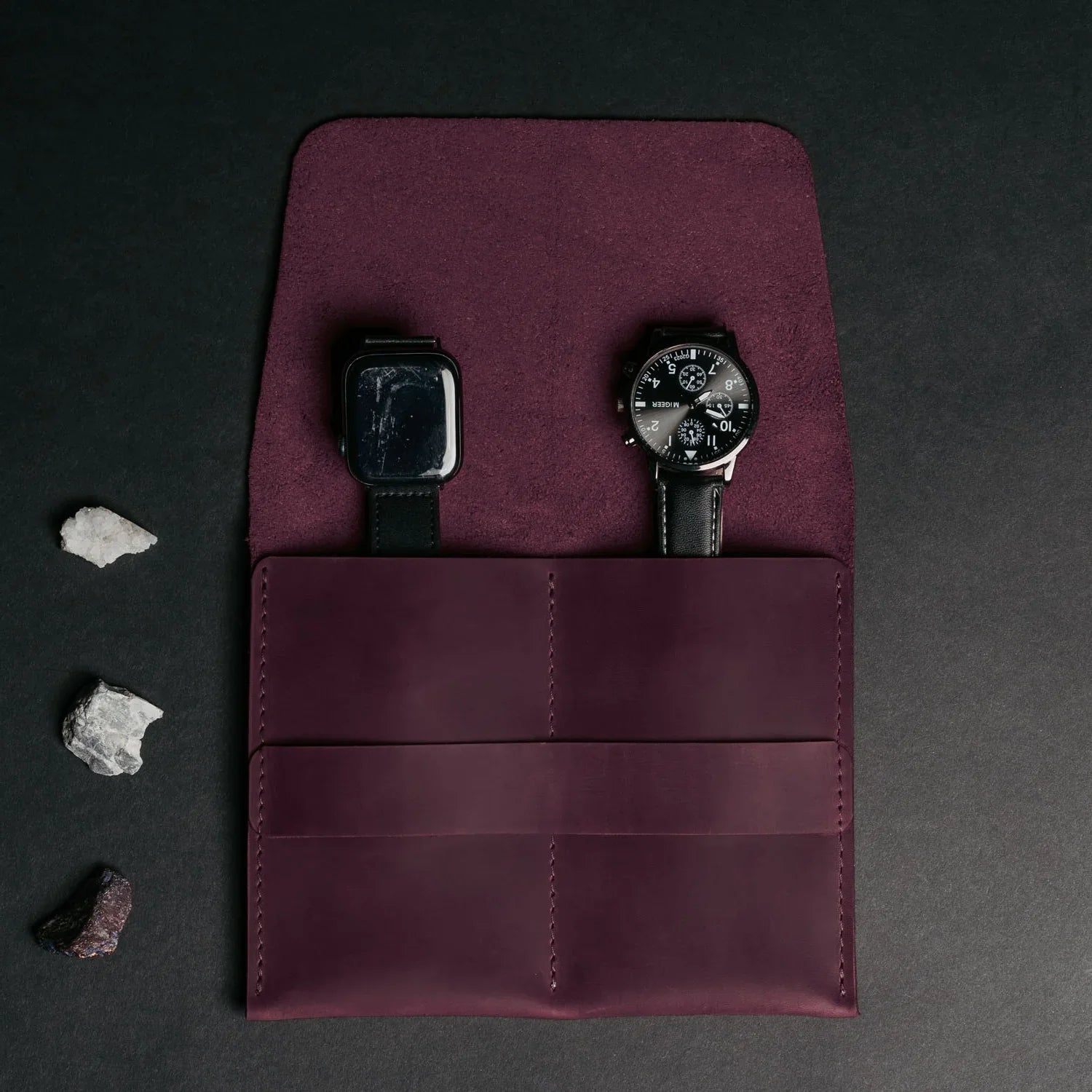 Leather Watch Travel Pouch – Distressed Finish | Sentinel