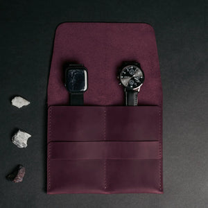 Leather Watch Travel Pouch – Distressed Finish | Sentinel
