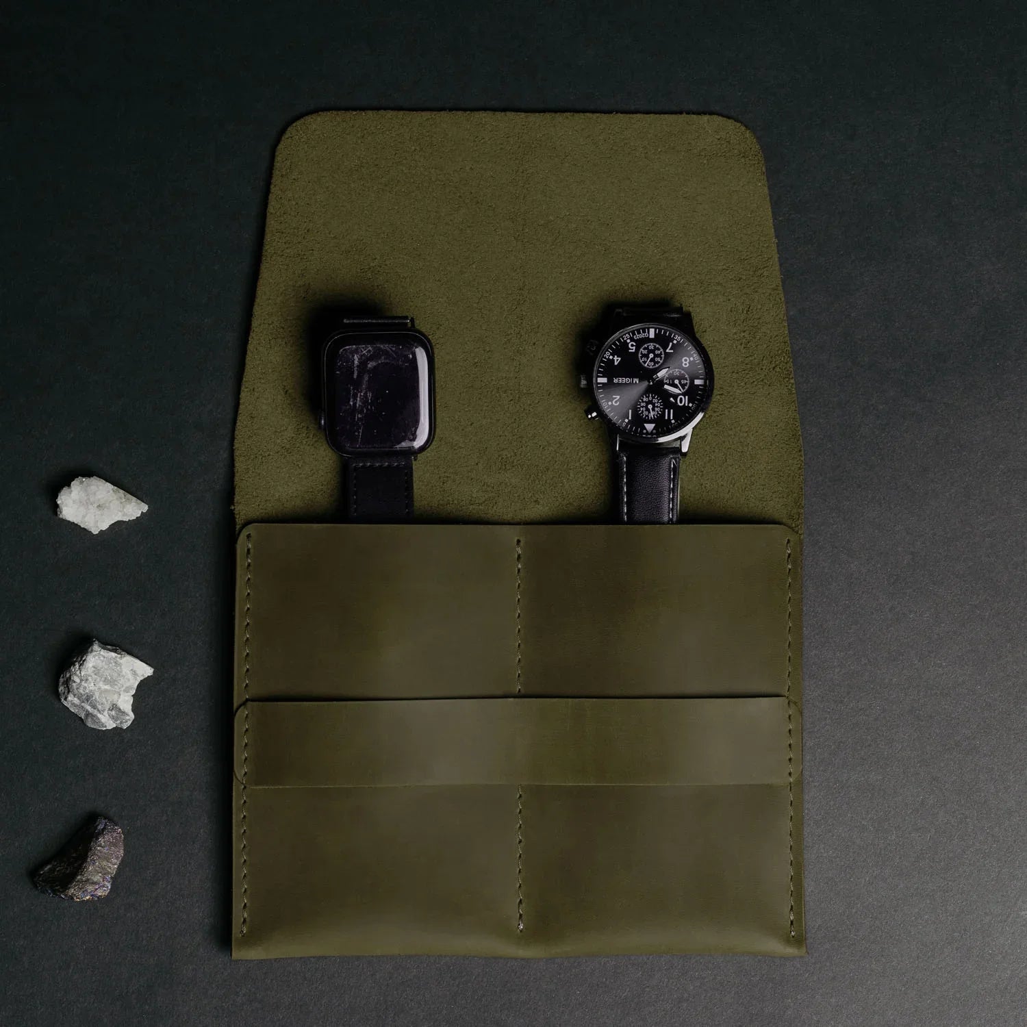Leather Watch Travel Pouch – Distressed Finish | Sentinel