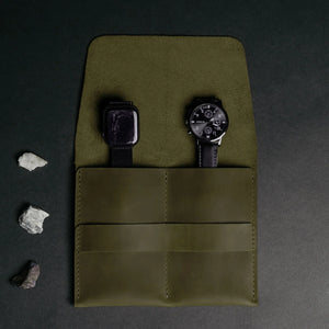 Leather Watch Travel Pouch – Distressed Finish | Sentinel
