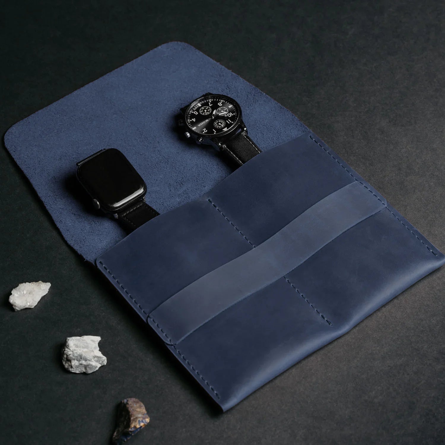 Leather Watch Travel Pouch – Distressed Finish | Sentinel