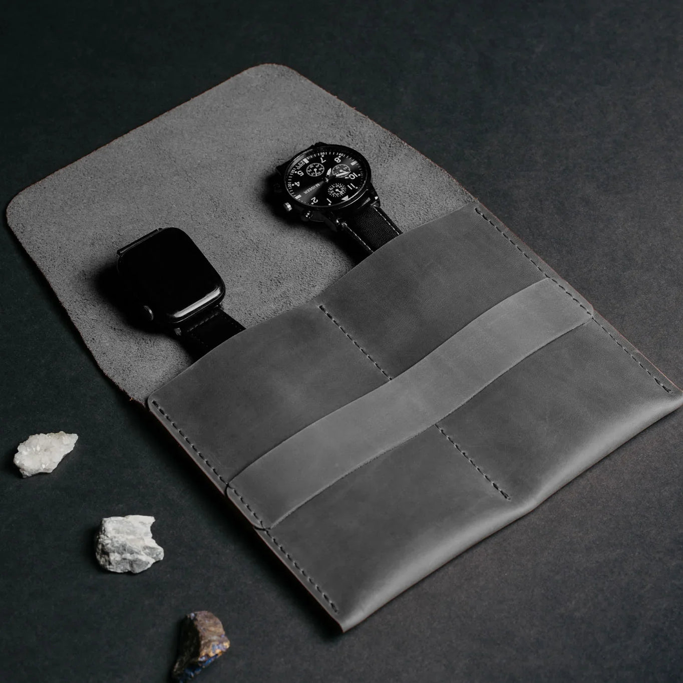 Leather Watch Travel Pouch – Distressed Finish | Sentinel