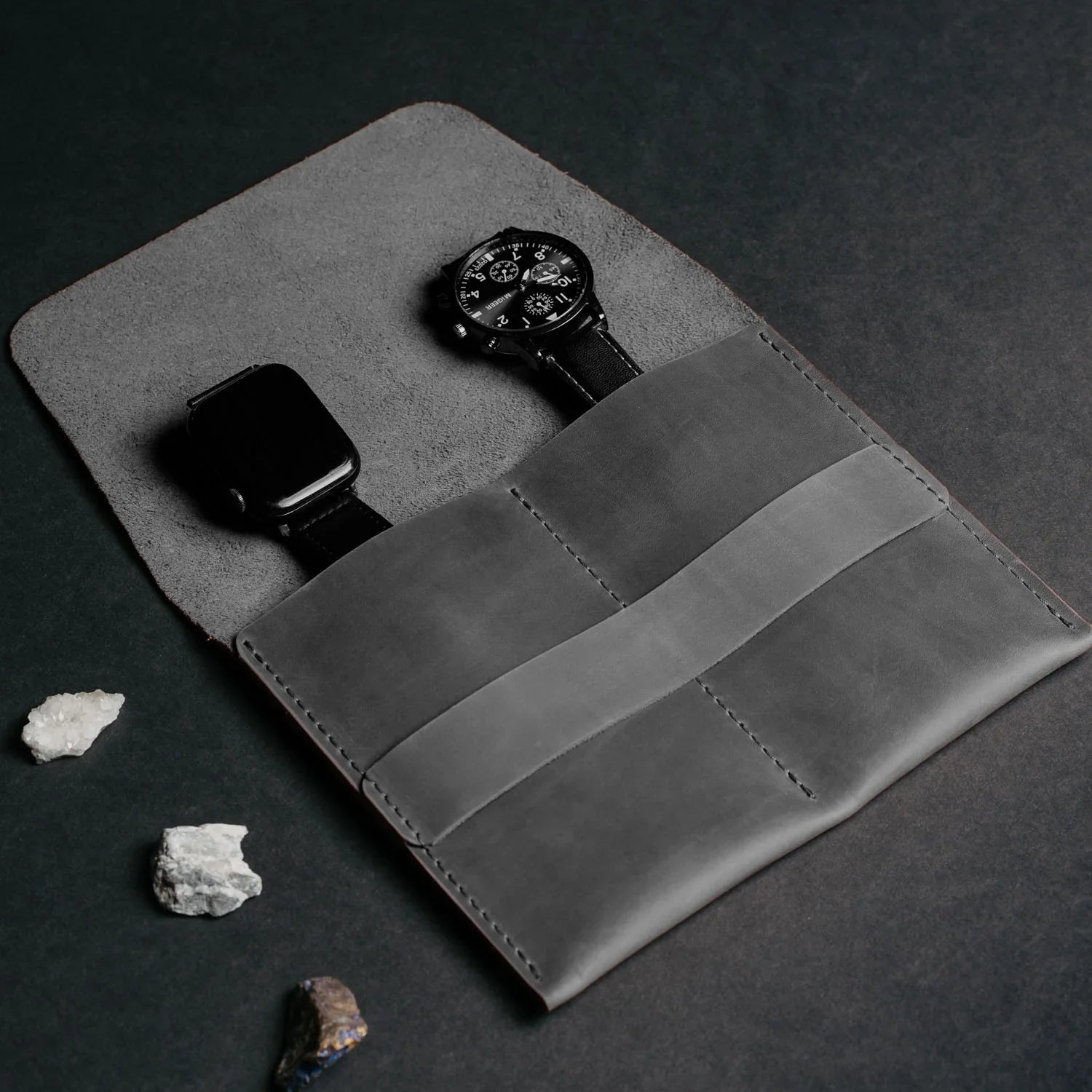 Leather Watch Travel Pouch – Distressed Finish | Sentinel