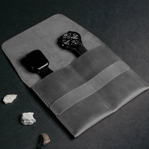 Leather Watch Travel Pouch – Distressed Finish | Sentinel