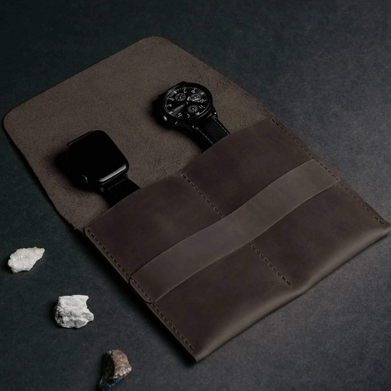 Leather Watch Travel Pouch – Distressed Finish | Sentinel