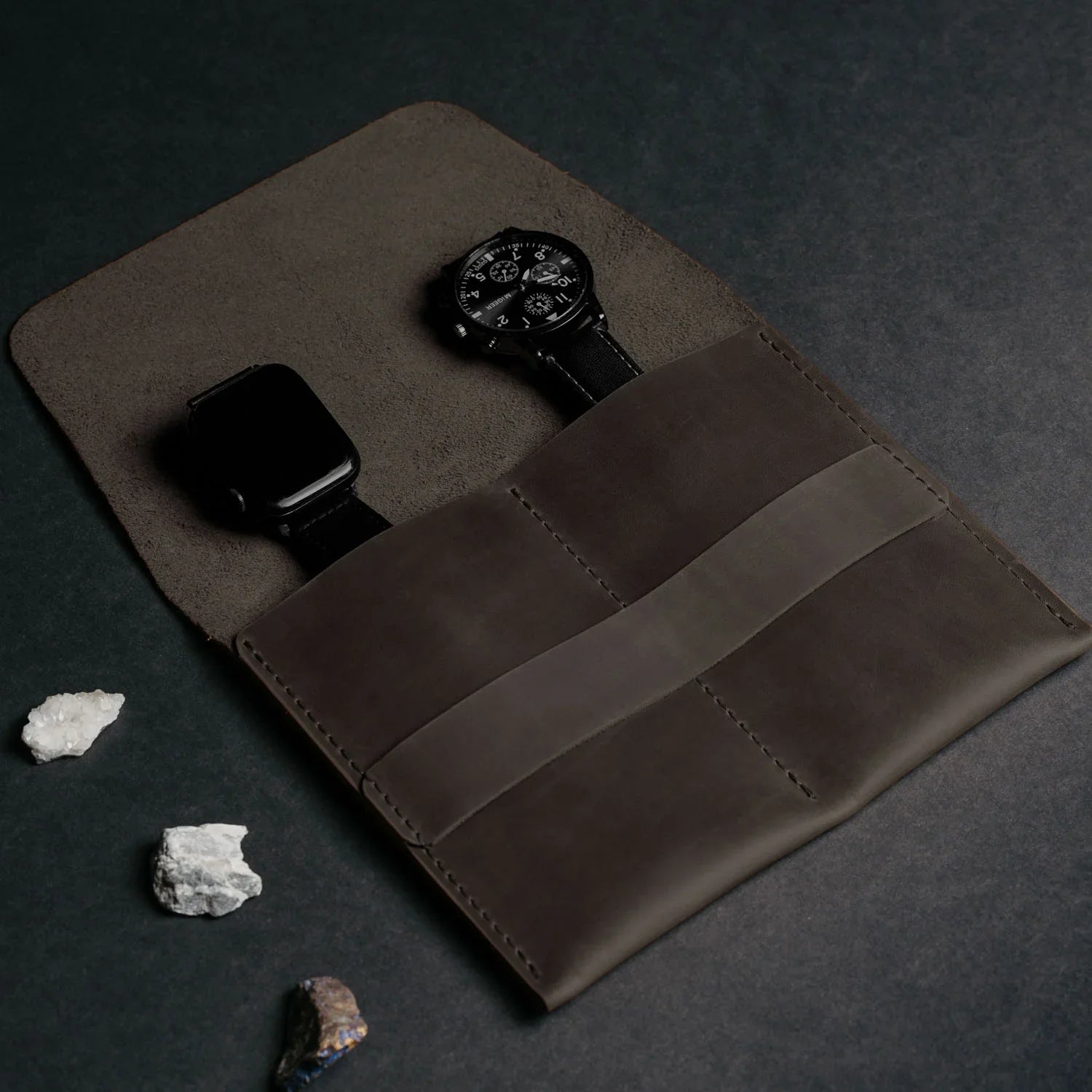 Leather Watch Travel Pouch – Distressed Finish | Sentinel