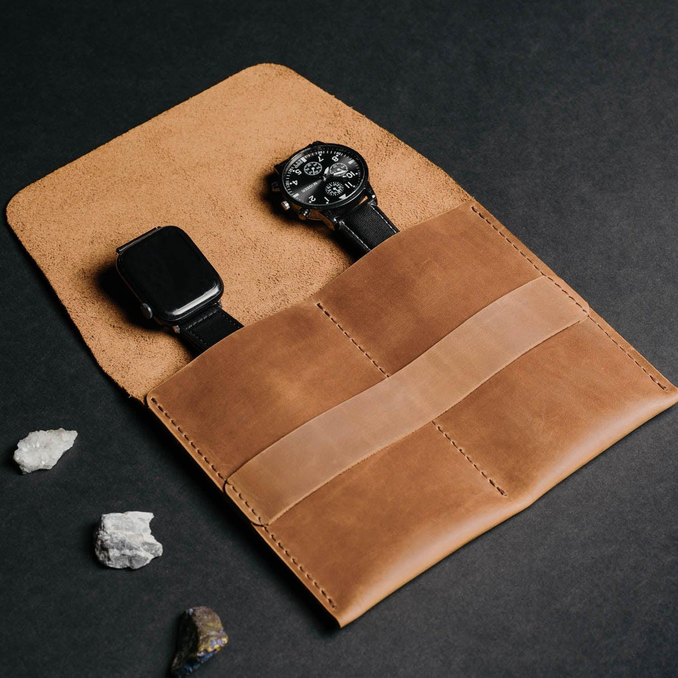 Leather Watch Travel Pouch – Distressed Finish | Sentinel