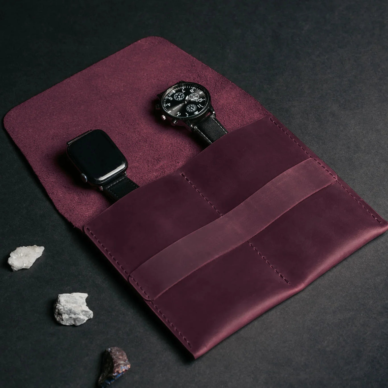 Leather Watch Travel Pouch – Distressed Finish | Sentinel