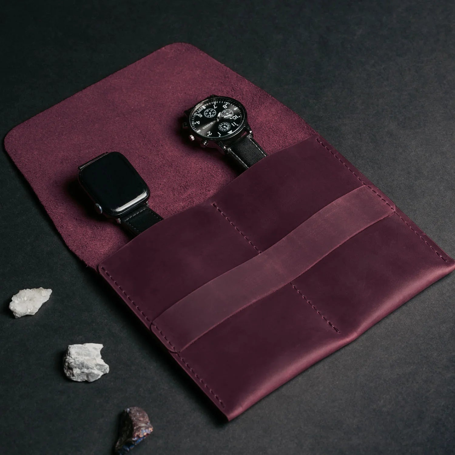 Leather Watch Travel Pouch – Distressed Finish | Sentinel
