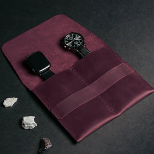 Leather Watch Travel Pouch – Distressed Finish | Sentinel