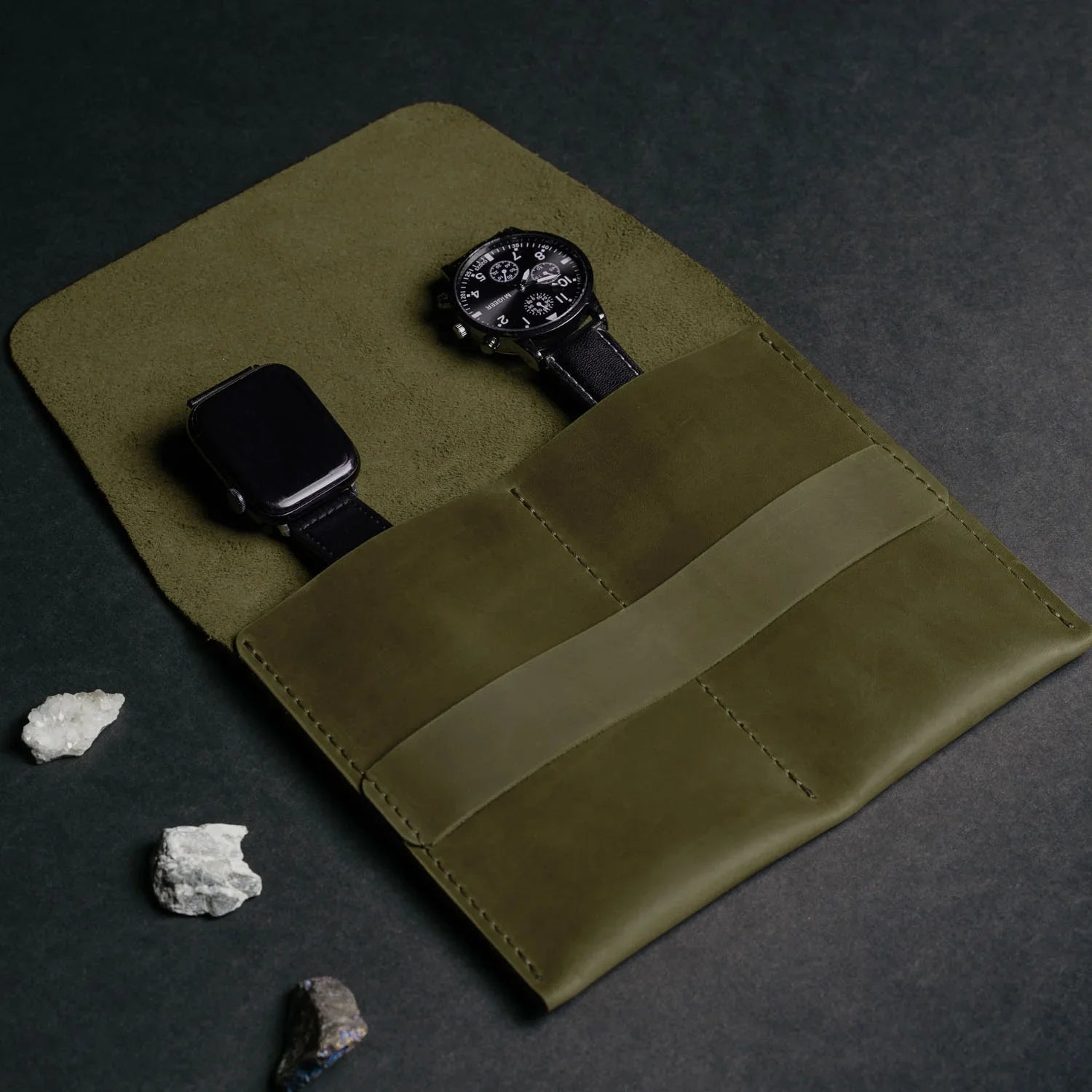 Leather Watch Travel Pouch – Distressed Finish | Sentinel