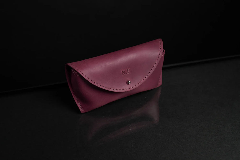 Handmade Waxed Matte Leather Case for Sunglasses