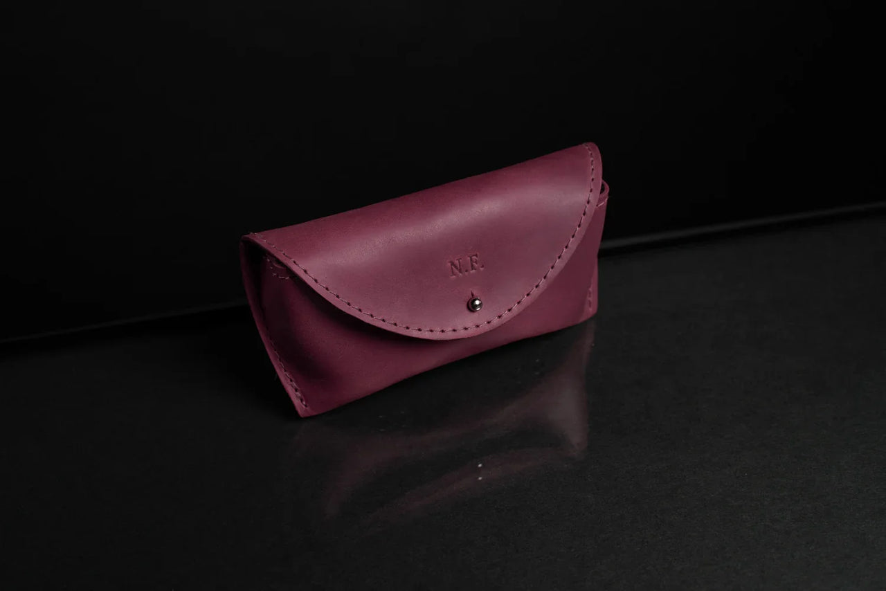 Handmade Waxed Matte Leather Case for Sunglasses