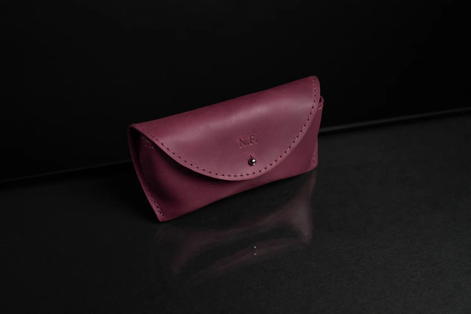 Handmade Waxed Matte Leather Case for Sunglasses