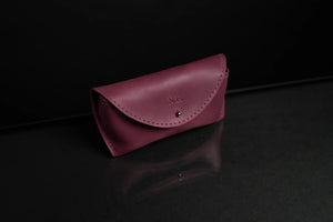 Handmade Waxed Matte Leather Case for Sunglasses