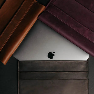 Distressed Leather Laptop Sleeve for MacBook – Aesthetic & All Sizes