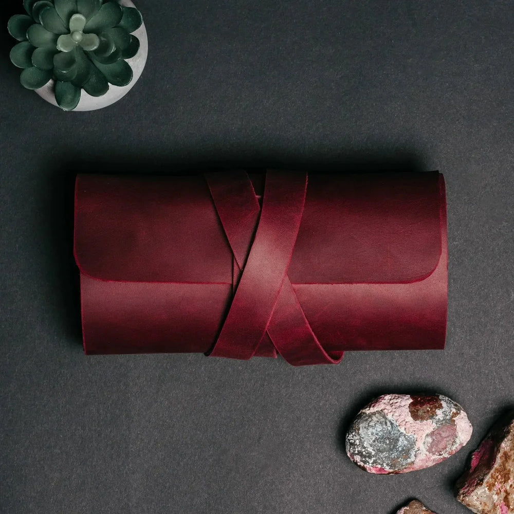 Waxed Leather Roll-Up Organizer – Cables & Tools Wrap