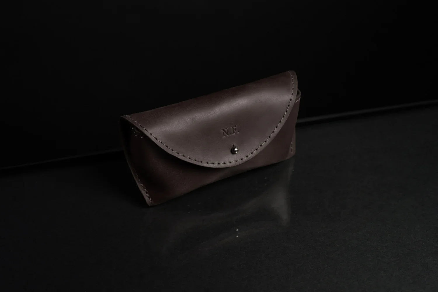 Handmade Waxed Matte Leather Case for Sunglasses