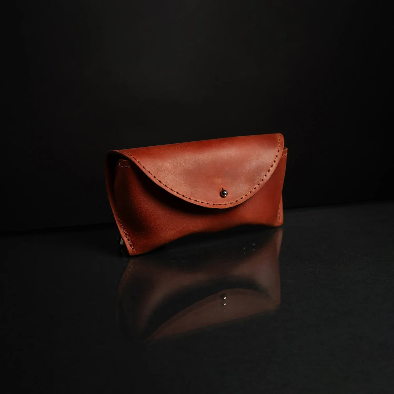 Handmade Waxed Matte Leather Case for Sunglasses