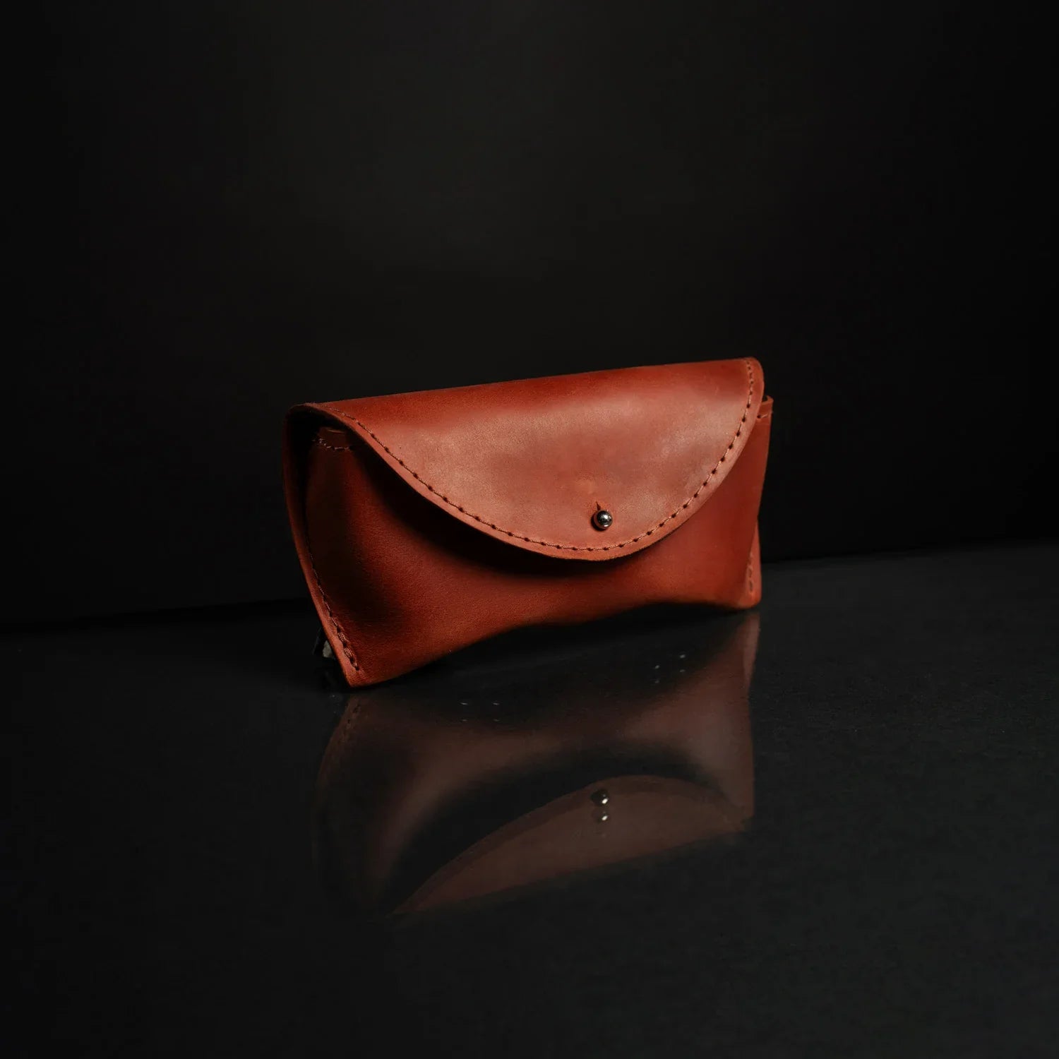 Handmade Waxed Matte Leather Case for Sunglasses