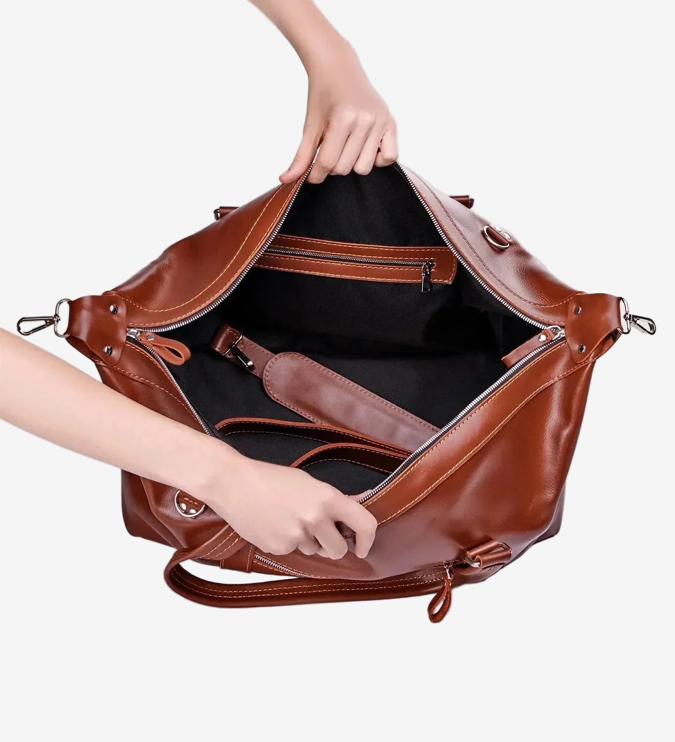 Handmade Distressed Leather Duffel – Travel Bag for Men | Stout M/L