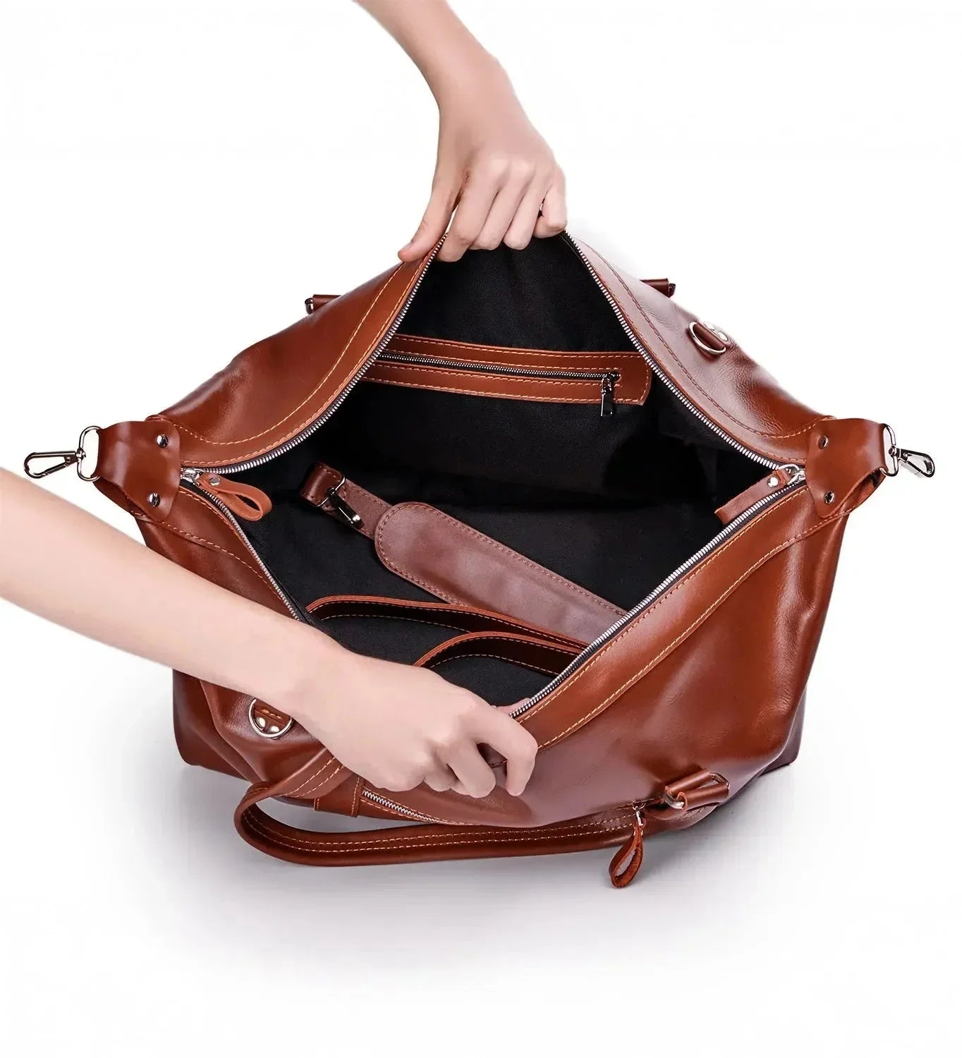 Handmade Distressed Leather Duffel – Travel Bag for Men | Stout M/L