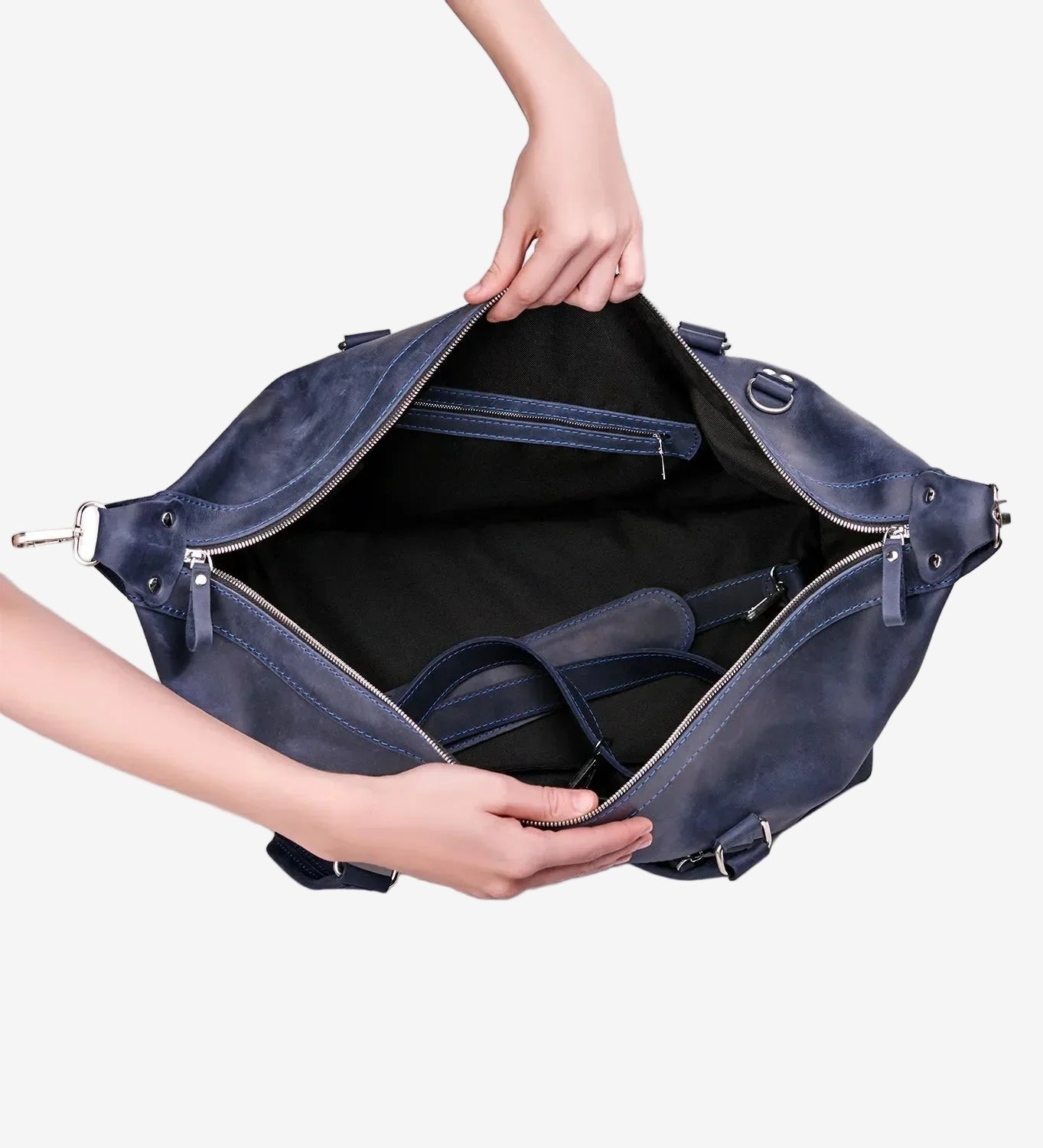 Handmade Distressed Leather Duffel – Travel Bag for Men | Stout M/L