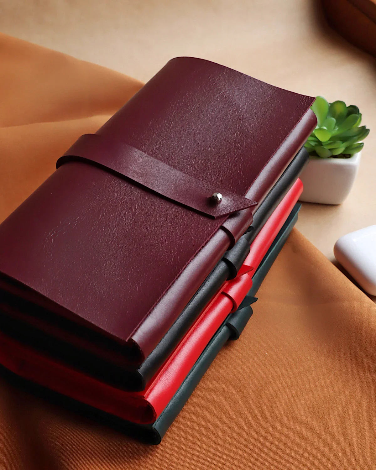 Smooth Leather Wallet for Women | Wrap Closure + Zip Pocket