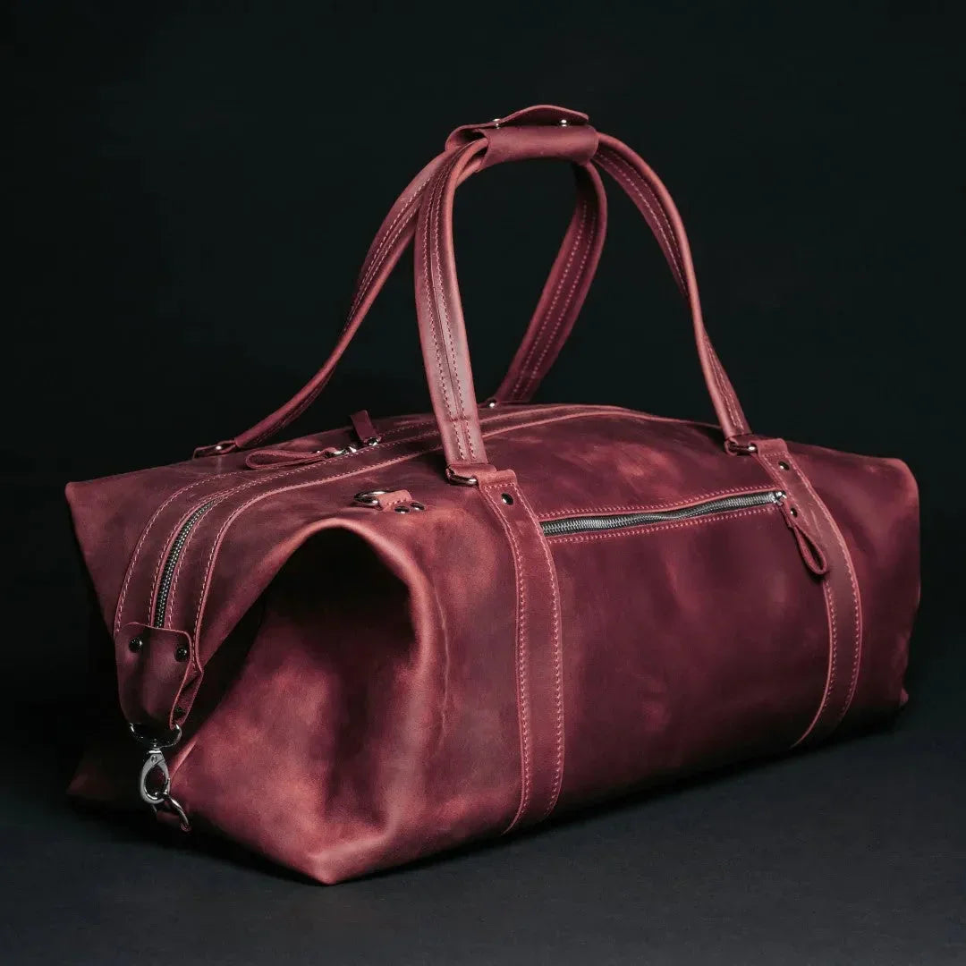 Handmade Distressed Leather Duffel – Travel Bag for Men | Stout M/L
