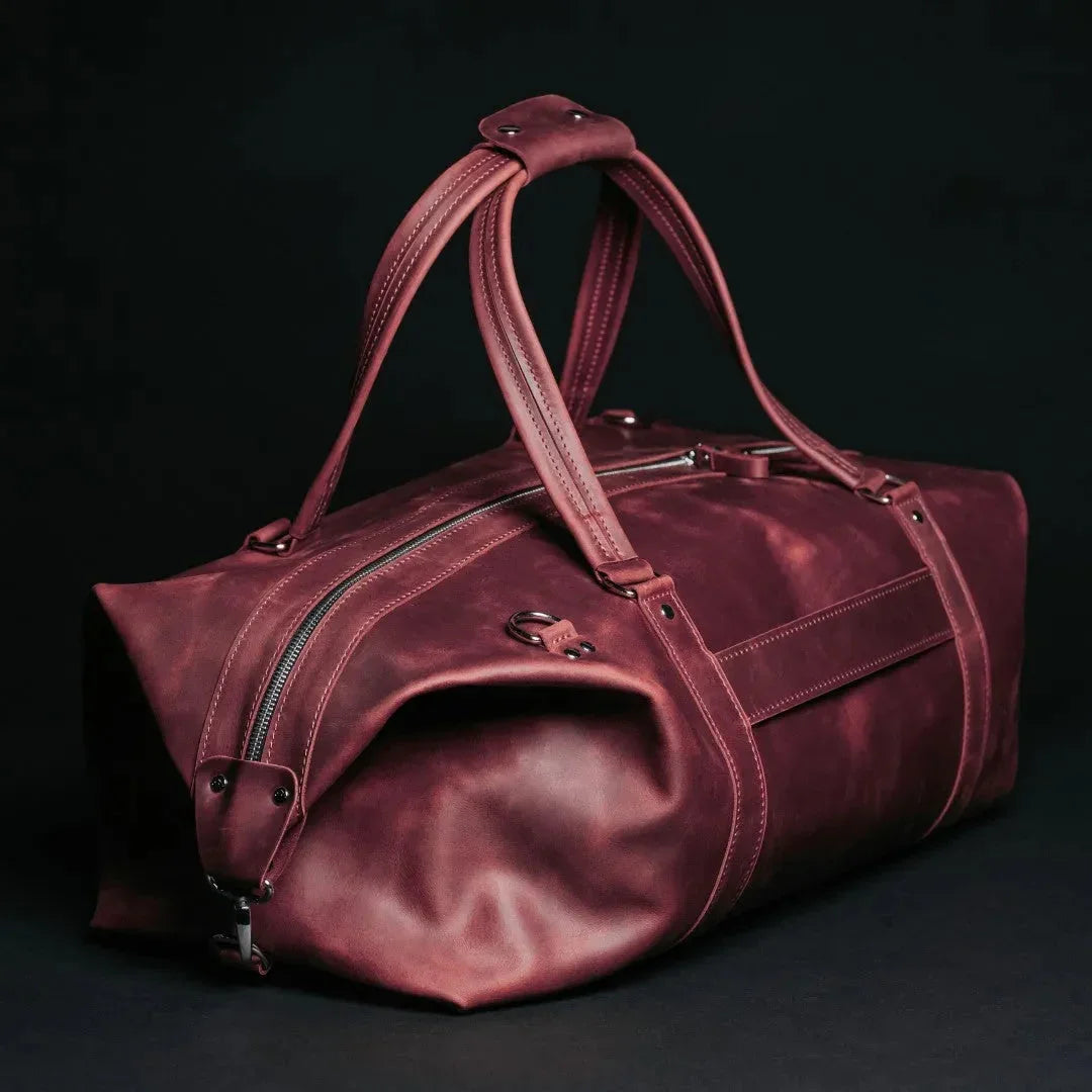 Handmade Distressed Leather Duffel – Travel Bag for Men | Stout M/L