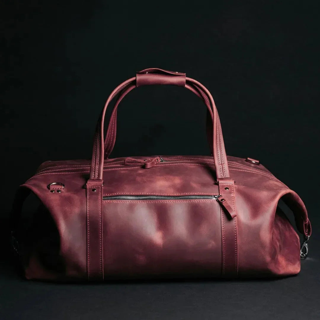 Handmade Distressed Leather Duffel – Travel Bag for Men | Stout M/L