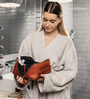 Matte Leather Cosmetic Bag – Travel Toiletry Organizer | BeautyBox