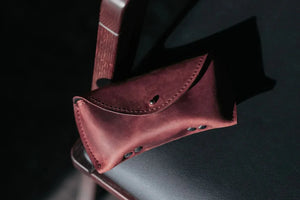 Handmade Waxed Matte Leather Case for Sunglasses