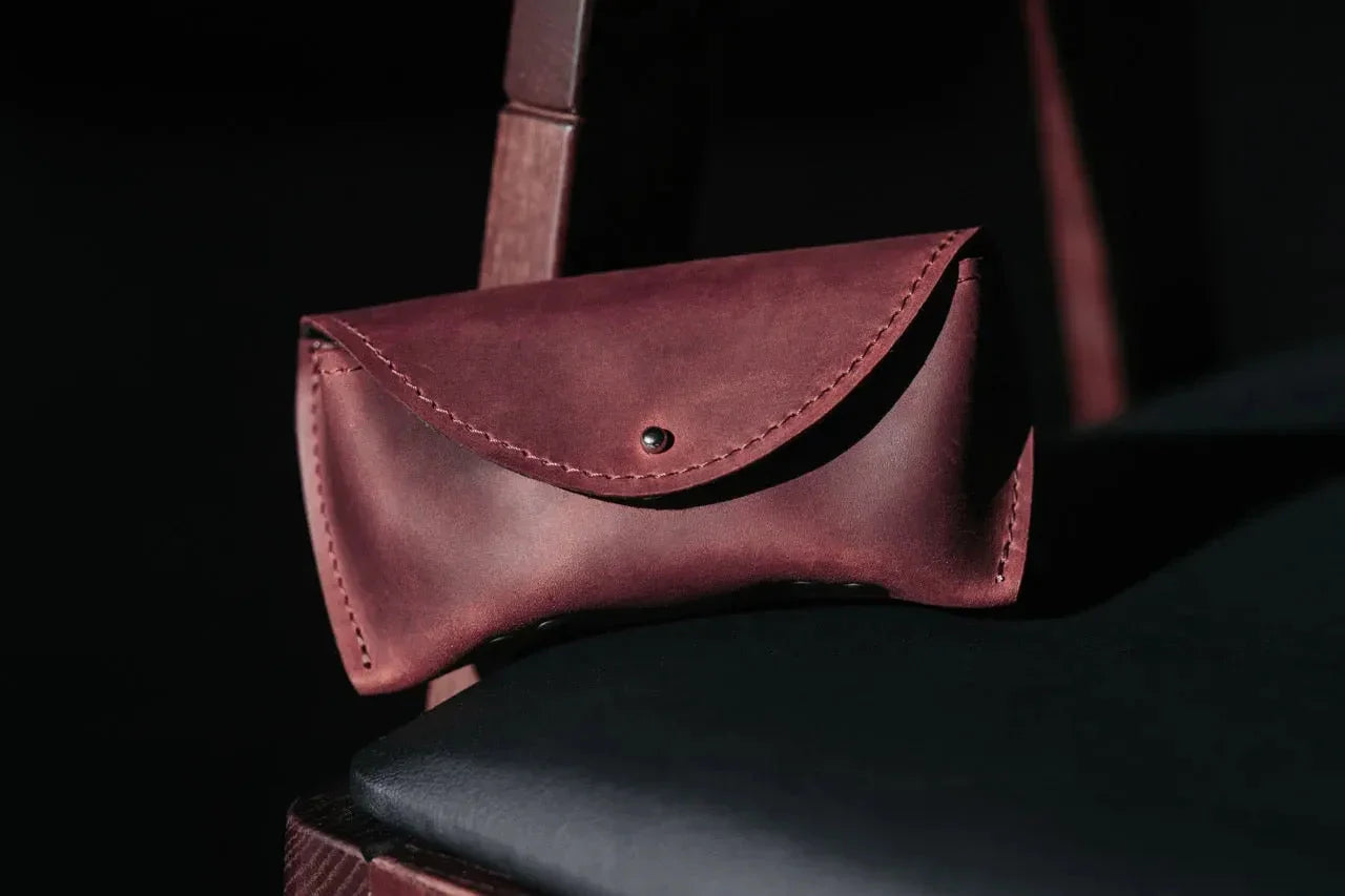 Handmade Waxed Matte Leather Case for Sunglasses