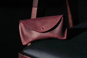 Handmade Waxed Matte Leather Case for Sunglasses